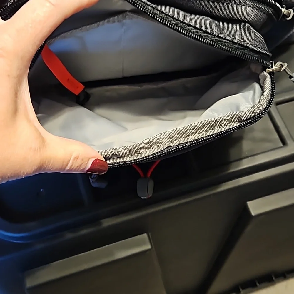 Waterfront Multiple pocket fanny pack in charcoal black. - Picture 5 of 6